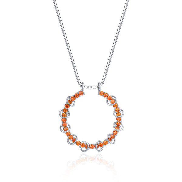 LADY PERLA™ Circle Structure 925 Sterling Silver Necklace