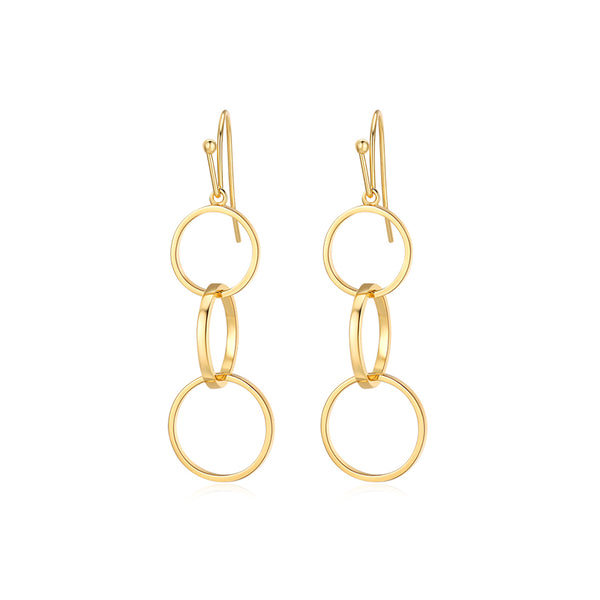 MADREPERLA™ Office Lady Gold Open Circle Drop Earrings