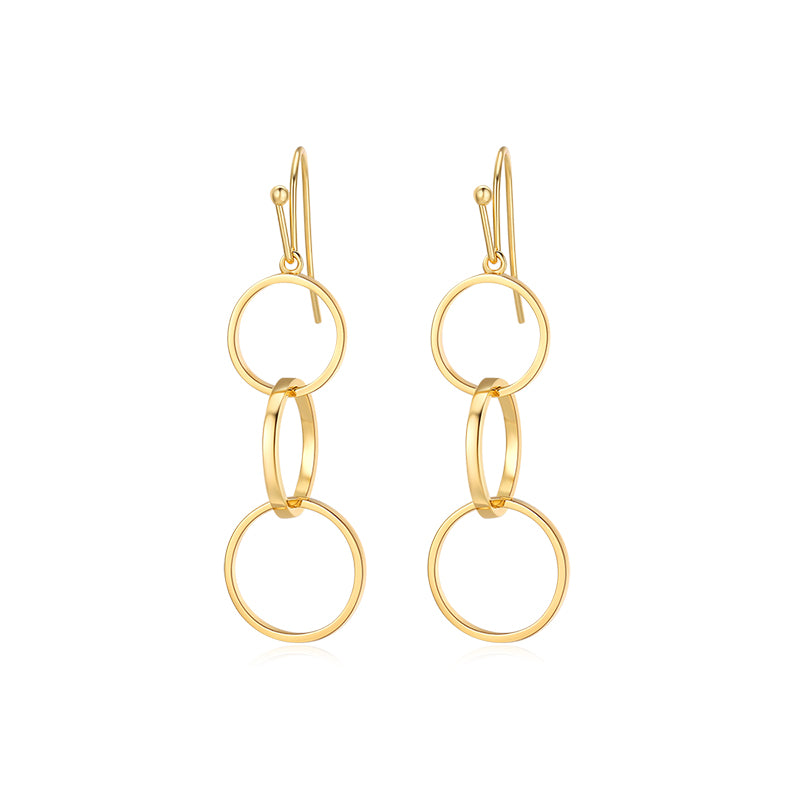 MADREPERLA™ Office Lady Gold Open Circle Drop Earrings