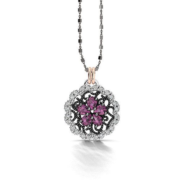 BOHEMME™ Flowers & Filigree 18K Rose Gold Over Sterling Silver Floral Necklace