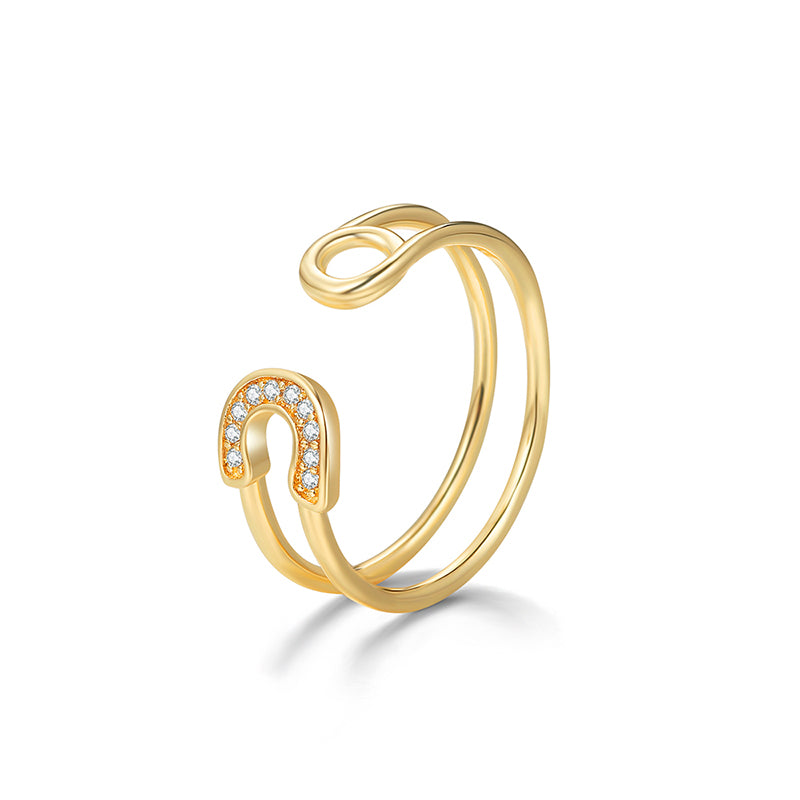 MADREPERLA™ Gold Diamante Open Ring