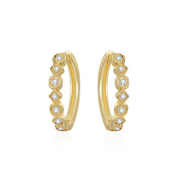 MADREPERLA™ Diamond Gold Hoop Earrings