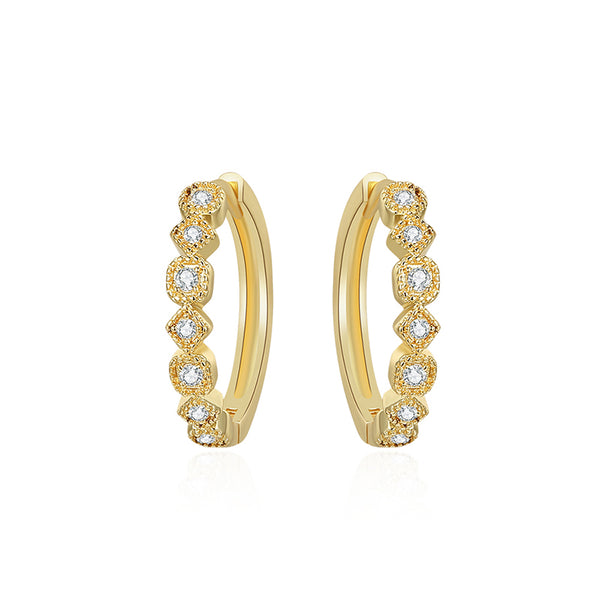 MADREPERLA™ Diamond Gold Hoop Earrings