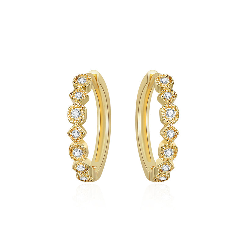 MADREPERLA™ Diamond Gold Hoop Earrings