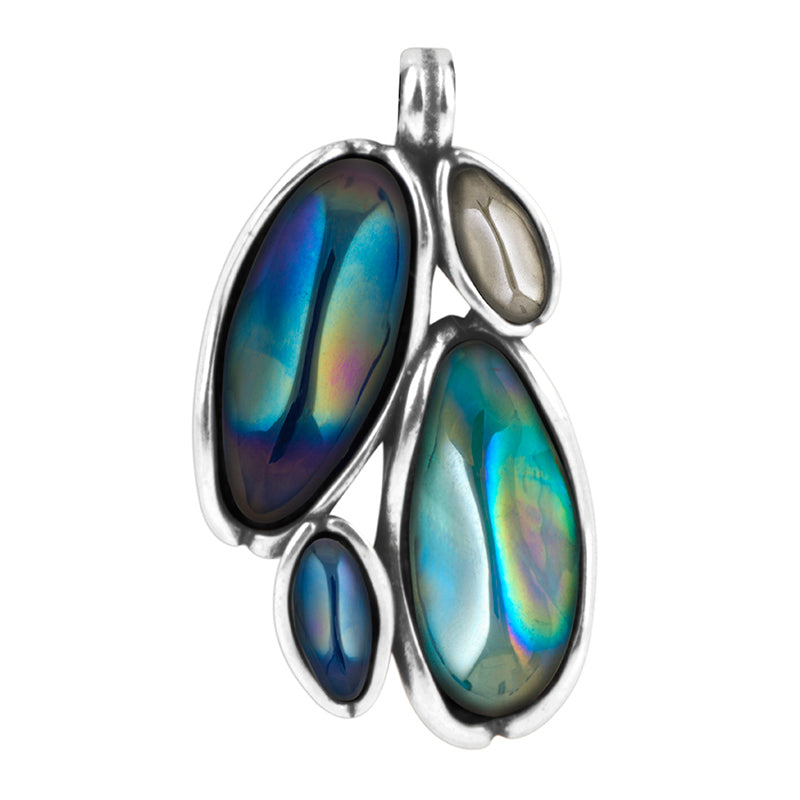 CICLÓN™ Abalone Sterling Silver Tear Shaped Drop Necklace