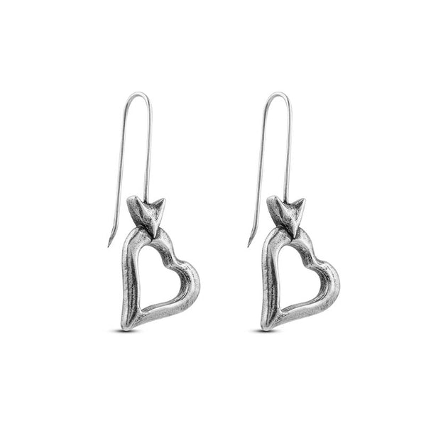 CICLÓN™ Emotion Silver Plated Metal Heart Earrings