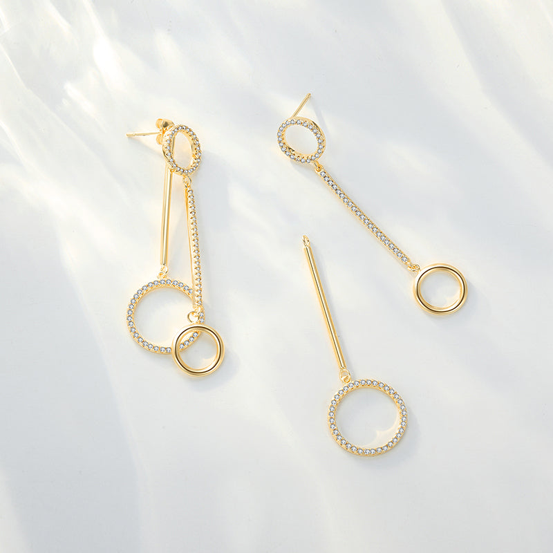 MADREPERLA™ Office Lady Gold Double Hoop Earrings