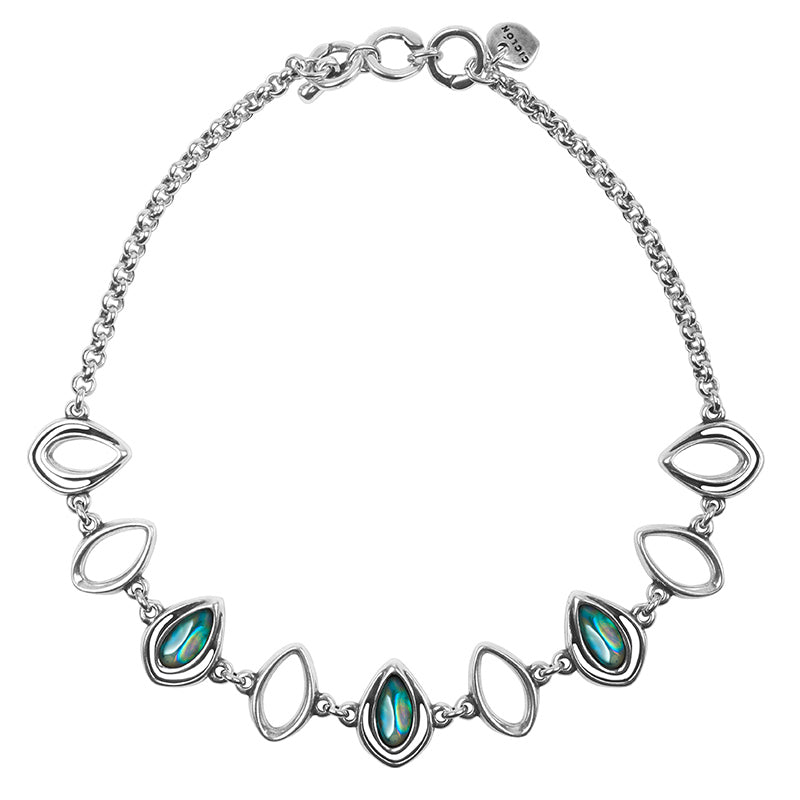 CICLÓN™ Boreal Chain Link Oval Shape Short Peacock Necklace