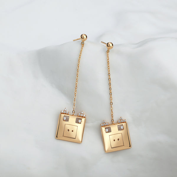 LADY PERLA™ The Square Pig 925 Sterling Silver Earrings