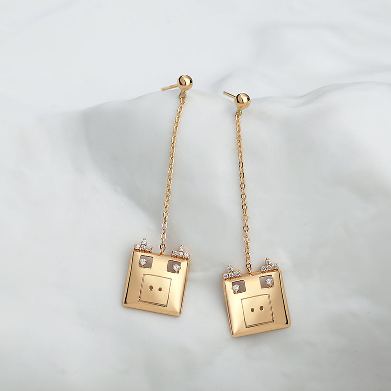 LADY PERLA™ The Square Pig 925 Sterling Silver Earrings