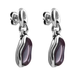 CICLÓN™ Boreal Short Metal Silver Crystal Plated Purple Earring