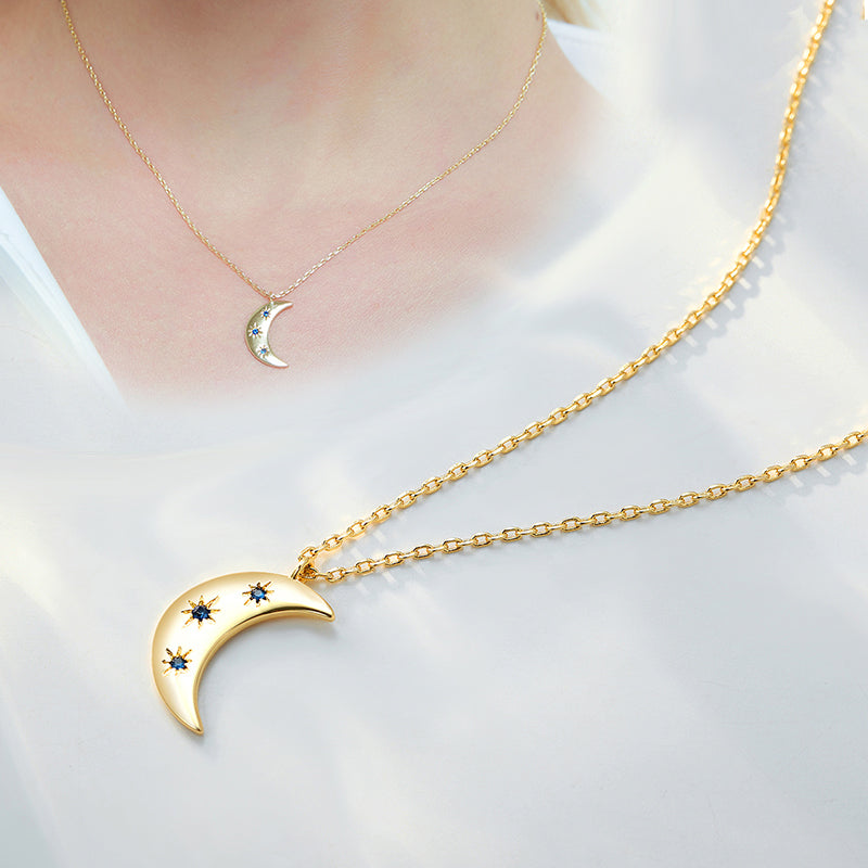 MADREPERLA™ Starry Night New Moon Necklace