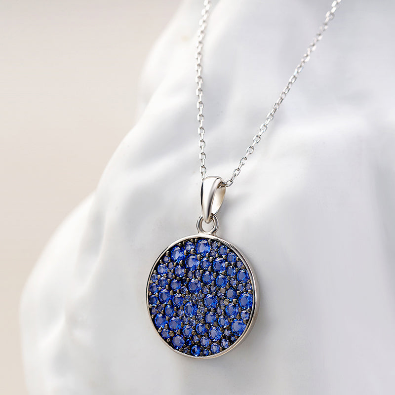 LADY PERLA™ Circle Stone 925 Sterling Silver Necklace