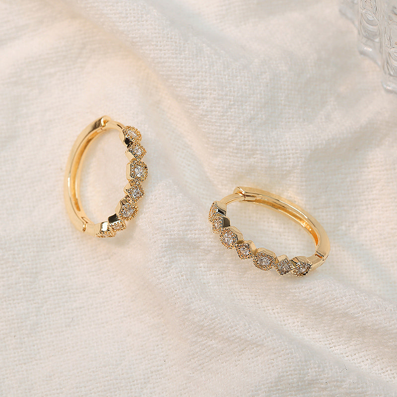 MADREPERLA™ Diamond Gold Hoop Earrings